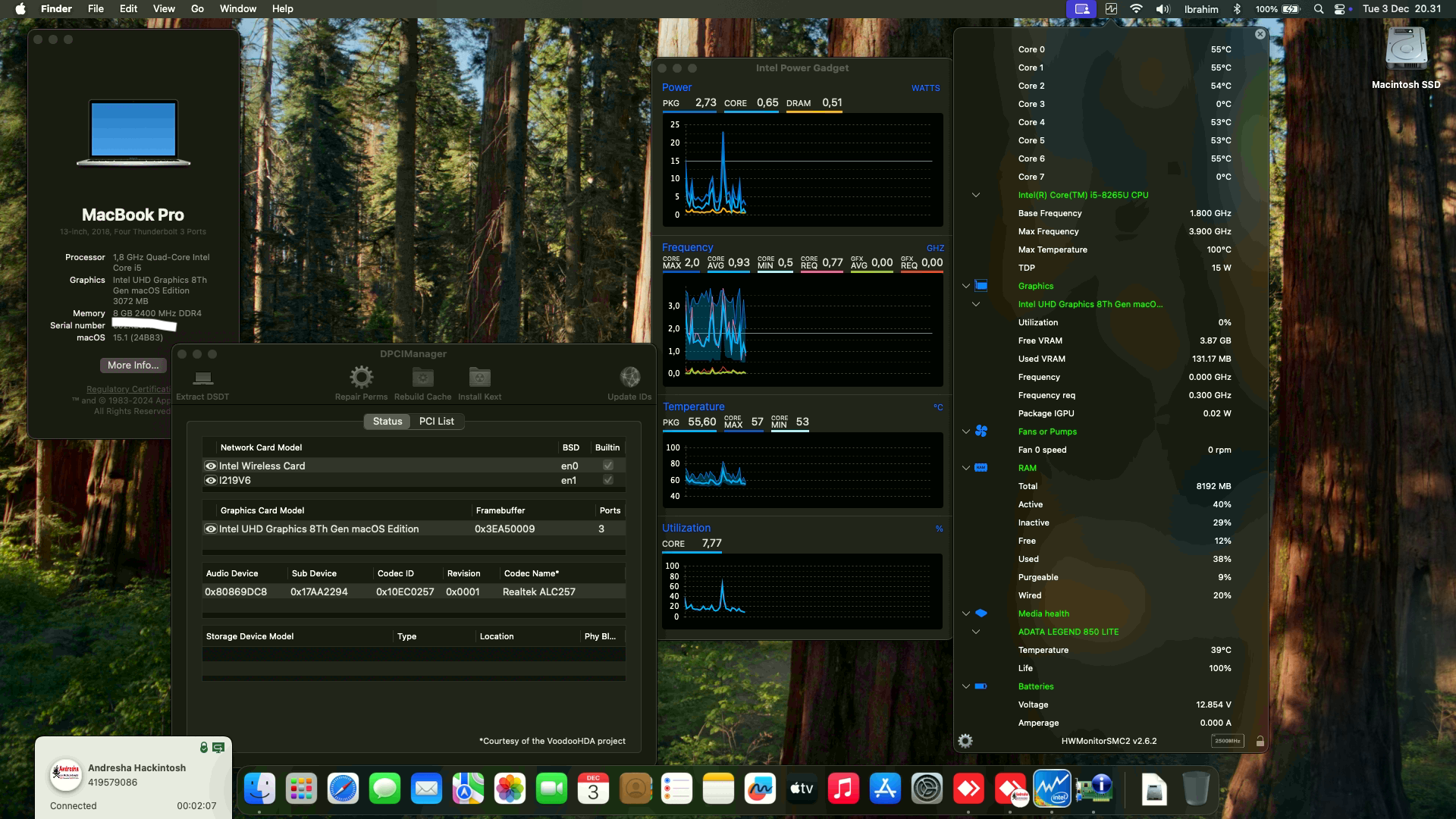 Success Hackintosh macOS Sequoia 15.1 Build 24B83 in Lenovo Thinkpad X390 Yoga